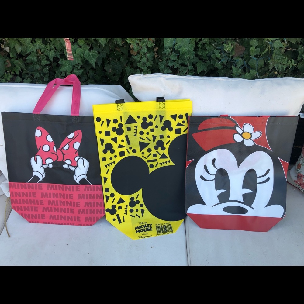 Mickey and Minnie Mouse tote bags